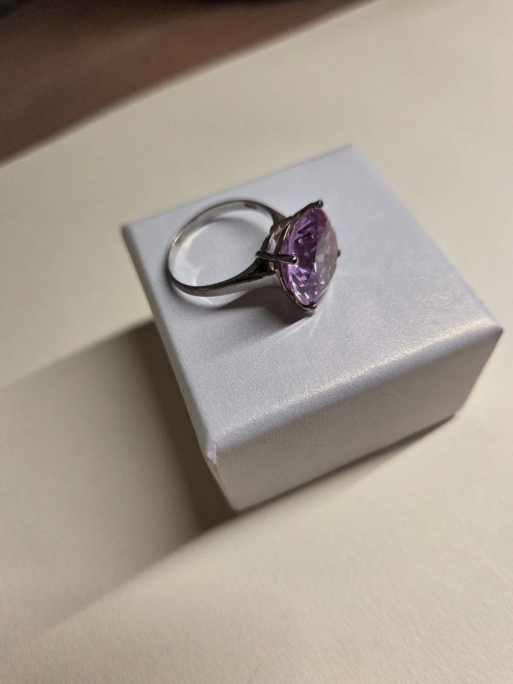 Purple Gemstone Solitaire Ring - Women's Silver Ring